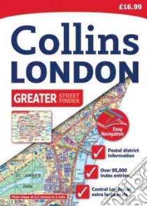 Collins Greater London Street Finder libro in lingua di Collins Uk (COR)