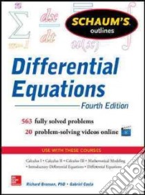 Schaum's Outlines Differential Equations libro in lingua di Bronson Richard Ph.D., Costa Gabriel B. Ph.D.