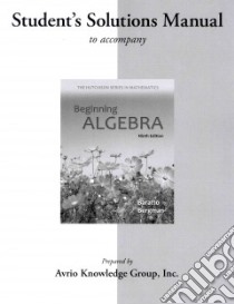Beginning Algebra libro in lingua di Baratto Stefan, Bergman Barry, Hutchison Donald