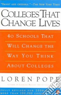 Colleges That Change Lives libro in lingua di Pope Loren