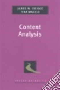 Content Analysis libro in lingua di Drisko James W., Maschi Tina