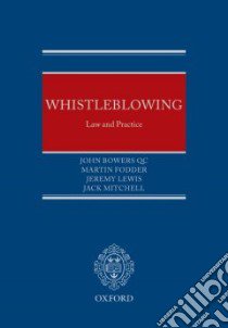 Whistleblowing libro in lingua di Bowers John, Fodder Martin, Lewis Jeremy, Mitchell Jack