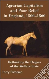 Agrarian Capitalism and Poor Relief in England, 1500-1860 libro in lingua di Patriquin Larry