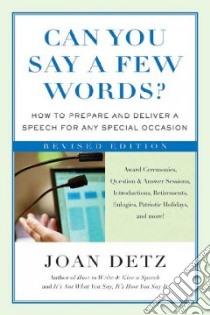 Can You Say a Few Words? libro in lingua di Detz Joan