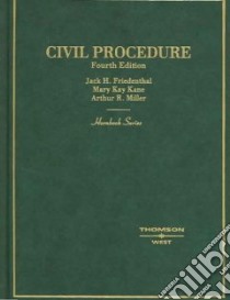Civil Procedure libro in lingua di Friedenthal Jack H., Kane Mary Kay, Miller Arthur Raphael