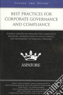 Best Practices for Corporate Governance and Compliance libro in lingua di Aspatore Books Staff (COR)