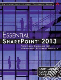Essential SharePoint 2013 libro in lingua di Jamison Scott B., Hanley Susan, Bortlik Christopher