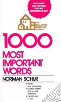 1,000 Most Important Words libro in lingua di Schur Norman