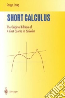 Short Calculus libro in lingua di Lang Serge