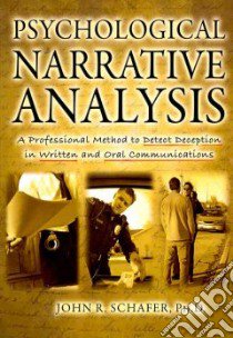 Psychological Narrative Analysis libro in lingua di Schafer John R.