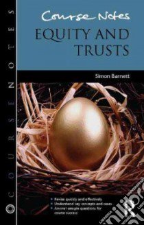Equity and Trusts libro in lingua di Barnett Simon