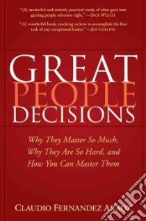 Great People Decisions libro in lingua di Araoz Claudio Fernandez