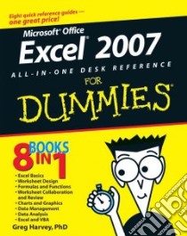 Excel 2007 All-in-One Desk Reference for Dummies libro in lingua di Harvey Greg