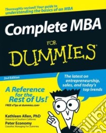 Complete MBA for Dummies libro in lingua di Allen Kathleen Ph.D., Economy Peter