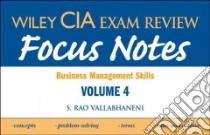 Wiley CIA Exam Review Focus Notes libro in lingua di Vallabhaneni S. Rao