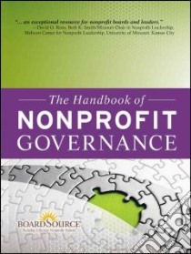 The Handbook of Nonprofit Governance libro in lingua di BOARDSOURCE (COR)