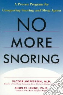 No More Snoring libro in lingua di Hoffstein Victor, Linde Shirley