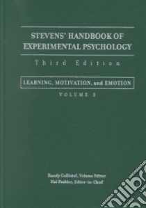 Stevens' Handbook of Experimental Psychology libro in lingua di Gallistel Randy, Pashler Hal