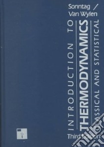 Introduction to Thermodynamics libro in lingua di Sonntag Richard Edwin, Van Wylen Gordon J.