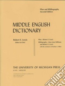 Middle English Dictionary libro in lingua di Lewis Robert E., Williams Mary Jane, Miller Marilyn S.