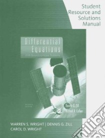 Differential Equations With Boundary-Value Problems libro in lingua di Zill Dennis G., Cullen Michael R.