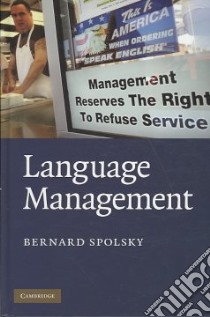 Language Management libro in lingua di Spolsky Bernard