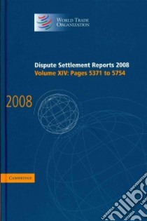 Dispute Settlement Reports 2008 libro in lingua di World Trade Organization (COR)