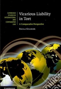 Vicarious Liability in Tort libro in lingua di Giliker Paula