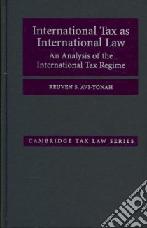 International Tax As International Law libro in lingua di Avi-yonah Reuven