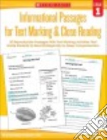 Informational Passages for Text Marking & Close Reading, Grade 1 libro in lingua di Miller Marcia, Lee Martin
