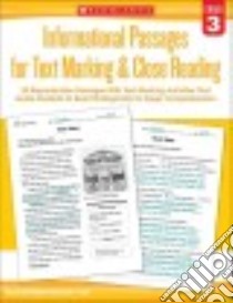 Informational Passages for Text Marking & Close Reading: Grade 3 libro in lingua di Miller Marcia, Lee Martin
