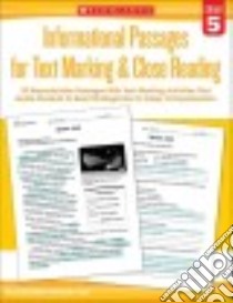 Informational Passages for Text Marking & Close Reading: Grade 5 libro in lingua di Miller Marcia, Lee Martin