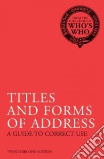 Titles and Forms of Address libro in lingua di Not Available (NA)