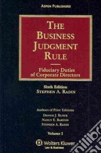 The Business Judgment Rule libro in lingua di Radin Stephen A.