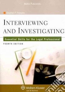 Interviewing and Investigating libro in lingua di Parsons Stephen P.