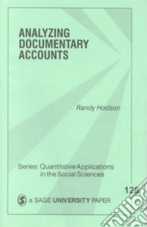 Analyzing Documentary Accounts libro in lingua di Hodson Randy