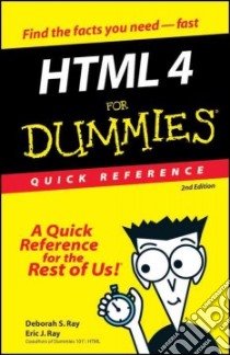 HTML for Dummies Quick Reference libro in lingua di Ray