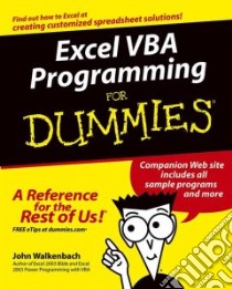 Excel VBA Programming for Dummies libro in lingua di John  Walkenbach