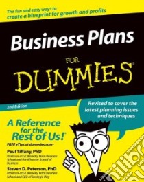 Business Plans For Dummies libro in lingua di Tiffany Paul, Peterson Steven D.