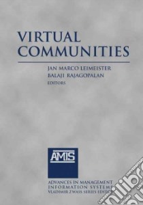 Virtual Communities libro in lingua di Leimeister Jan Marco (EDT), Rajagopalan Balaji (EDT)