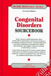 Congenital Disorders Sourcebook libro in lingua di Judd Sandra J. (EDT)