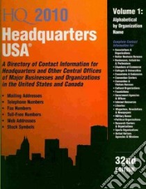 Headquarters USA 2010 libro in lingua di Omnigraphics (COR)