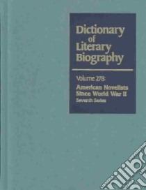 Dictionary of Literary Biography libro in lingua di Not Available (NA)
