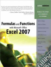 Formulas and Functions With Microsoft Office Excel 2007 libro in lingua di McFedries Paul
