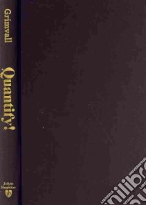 Quantify! libro in lingua di Grimvall Goran