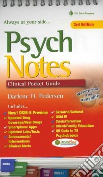 Psych Notes libro in lingua di Pedersen Darlene D.