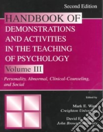 Handbook of Demonstrations and Activities in the Teaching of Psychology libro in lingua di Ware Mark E. (EDT), Johnson David E. (EDT)