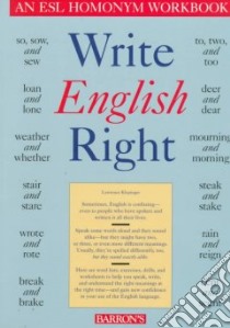 Write English Right libro in lingua di Klepinger Lawrence