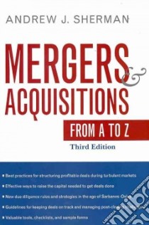 Mergers & Acquisitions from A to Z libro in lingua di Sherman Andrew J.