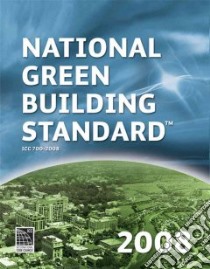 The National Green Building Standard 2008 libro in lingua di Icc (COR), Nahb (CON)